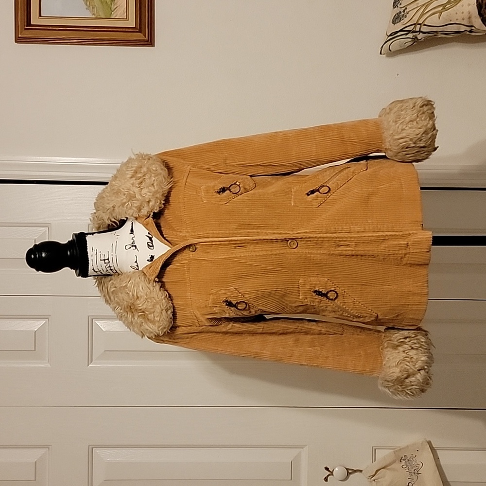 Vintage Corduroy Faux fur coat